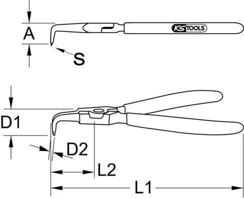 KS TOOLS Stoppertangid 119.2057